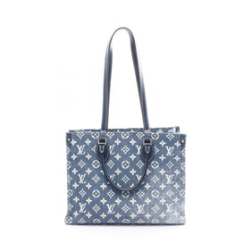 Louis Vuitton On the Go MM Monogram Jacquard Denim Tote Bag, denim and leather, Denim, women's,