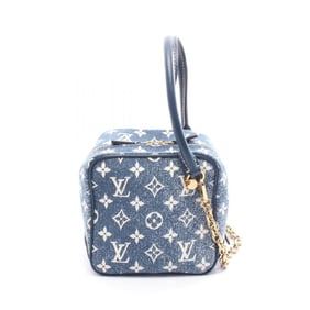 Louis Vuitton Monogram Jacquard Denim Square Bag, Women's, Navy, M59611, Handbag, Denim, Leather,