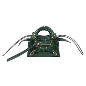 Balenciaga BALENCIAGA Women's Handbag/Shoulder Bag, 2-Way Leather Neo Classic Super Nano Green