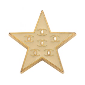 CHANEL Coco Mark Star Brooch Accessory GP (Gold Plated) Women's Gold and Yellow