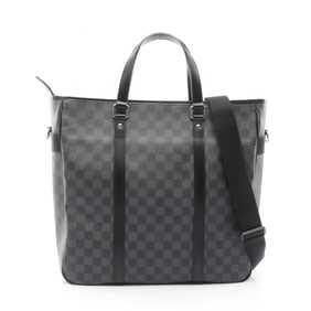 Louis Vuitton Tadao Tote Bag, Coated Canvas and Leather with Damier Graphite Finish, Men's, Black,