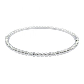 Van Cleef & Arpels Perlée Bracelet L, 18K White Gold (VCAR095W00), Women's, Silver