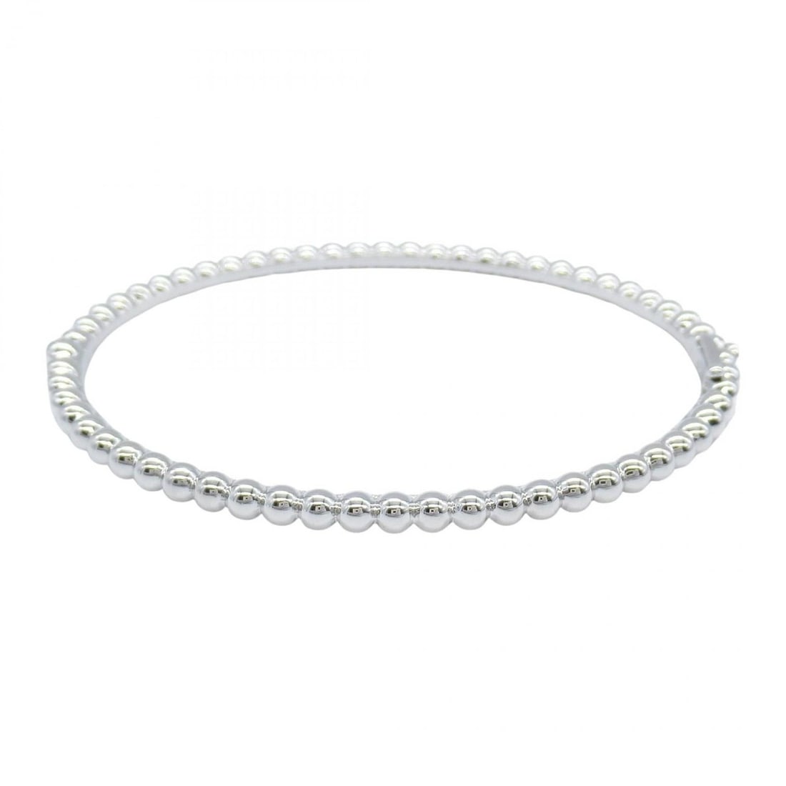 Van Cleef & Arpels Perlée Bracelet L, 18K White Gold (VCAR095W00), Women's, Silver: --- Catalog ---Category: SizeLength: 18cm / 7.08''Category: DesignType: BangleColor: SilverGender: WomenMaterial: White gold (18K)Category: GeneralMPN: VCAR095W00Brand: Van Cleef & Arpels--- Item List