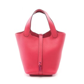 Hermes Hermès Picotin Lock PM handbag in Taurillon Clemence leather, pink for women.