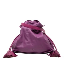 LOEWE Anagram Flamenco Tassel Shoulder Bag in Purple Leather for Women