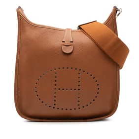 Hermes Hermès Evelyne 3 PM Crossbody Shoulder Bag in Brown Taurillon Clemence Leather for Women