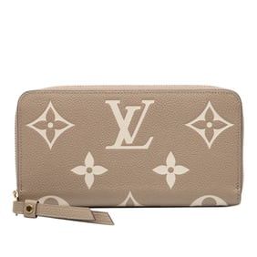 Louis Vuitton Monogram Empreinte Zippy Wallet, Round Zipper Long Wallet M69794, Beige Leather,