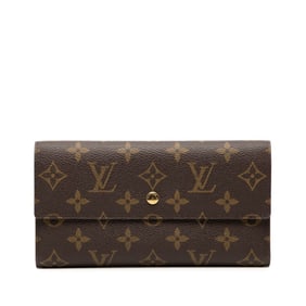 Louis Vuitton Monogram Porte Tresor International Long Wallet M61215 Brown Leather Women's LOUIS
