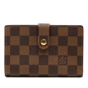 Louis Vuitton Damier Porte Monnaie Bi-fold Wallet N61664 Brown Leather Women's LOUIS VUITTON