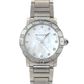 BVLGARI BBL33S 12P Diamond Boys' Watch with Date Display, White Shell, Automatic Movement