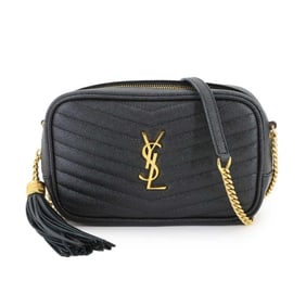 Saint Laurent Lou Mini Bag, Chain Shoulder Black Leather, 618057