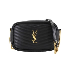 Saint Laurent Lou Mini Bag, Chain Shoulder Black Leather, 748849