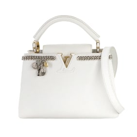 Louis Vuitton Capucines BB 2-way hand/shoulder bag in white Taurillon leather