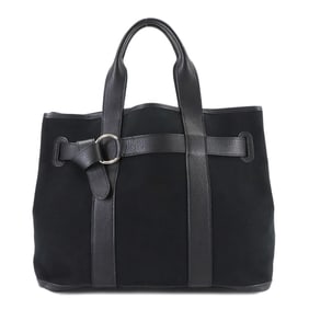 Hermes Hermès Petite Ceinture MM Tote Bag in Toile H Leather (Black) with J Stamp