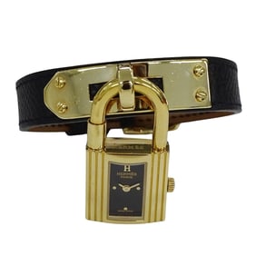 Hermès Kelly Watch, Women's, Quartz Movement, QZ GP, Leather, Gold, Black, B
