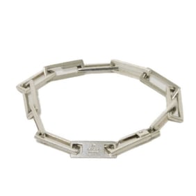 Gucci G Mark Bracelet, Old Square Link Chain, Sterling Silver 925, Men's and Women's