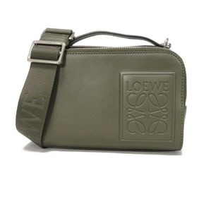 LOEWE Men's Mini Handle Shoulder Bag with Anagram Embossing, Khaki Green, C565R41X01