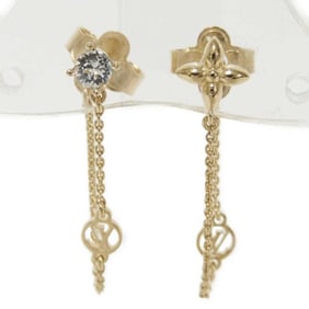 Louis Vuitton Petit Boucle de Reuille Earrings, LV Circle Strass, GP Gold, Monogram Flower Clear,