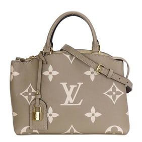 Louis Vuitton Petit Palais PM Handbag M58914 Monogram Empreinte Tourterelle Crème Greige Women's