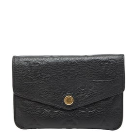 Louis Vuitton Monogram Empreinte Pochette Clé Wallet/Coin Case M60633 Black Leather Women's LOUIS