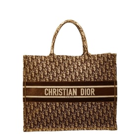 Christian Dior Dior Oblique Book Tote Large Bag in Brown Velvet for Women