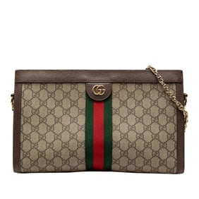 Gucci Ophidia GG Supreme Chain Shoulder Bag 503876 Beige Multicolor Leather Women's GUCCI