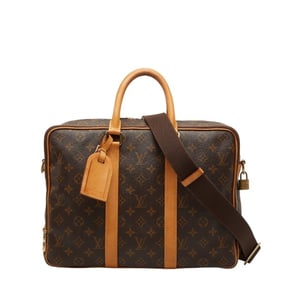 Louis Vuitton Monogram Business Bag/Shoulder Bag, 2-Way, M23252, Brown Leather, Men's, LOUIS VUITTON