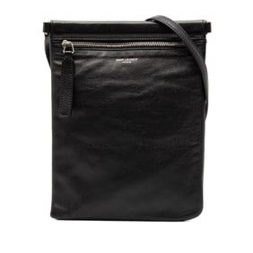 Saint Laurent Crossbody Shoulder Bag, Sacoche, 581697, Black Leather, Women's, SAINT LAURENT