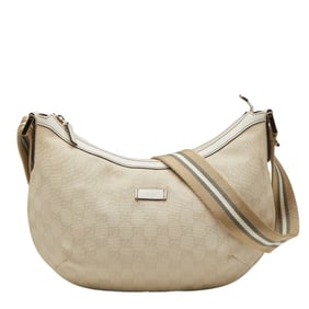Gucci GG Canvas Crossbody Shoulder Bag 181092 White Beige Leather Women's GUCCI