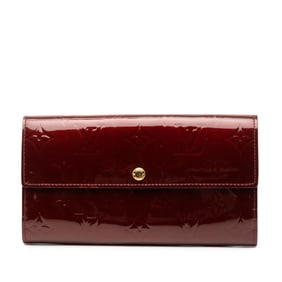 Louis Vuitton Monogram Vernis Portefeuille Sarah Long Wallet M93524 Amaranth Purple Patent Leather
