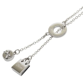 Christian Dior Dior Logo Lariat Long Necklace in Silver Metal for Women