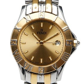 Fendi Men's Watch, 2500G Quartz Movement, Gold Dial, Stainless Steel, Plated