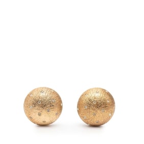 Christian Dior Dior earrings, gold plated with rhinestones, for women.