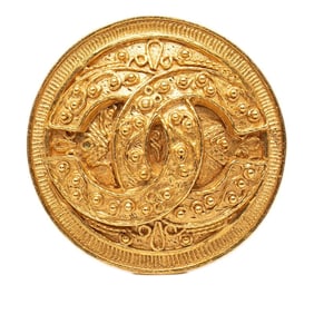 Vintage Chanel Coco Mark Brooch, Gold Plated, Women's, CHANEL