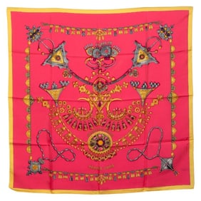 Hermes Hermès Carré 90 "PARURES DES SABLES" Desert Accessory Scarf/Muffler in Pink and Multicolor