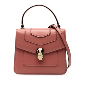 BVLGARI Serpenti Shoulder Bag in Pink Leather for Women