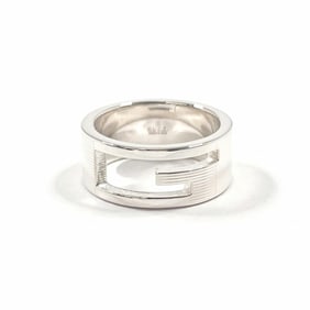 GUCCI Gucci Branded Cutout G Ring Silver 925 9.5 Women's