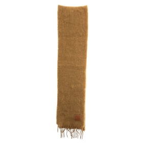 LOEWE Anagram Logo Beige Caramel Wool and Mohair Scarf A-28003861 Unisex