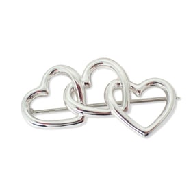 TIFFANY 925 Triple Heart Brooch