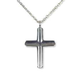 TIFFANY 925 Concave Cross Pendant Necklace