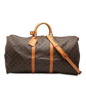 Louis Vuitton Monogram Keepall Bandouliere 60 Boston/Shoulder Bag, 2-Way, M41412, Brown Leather,