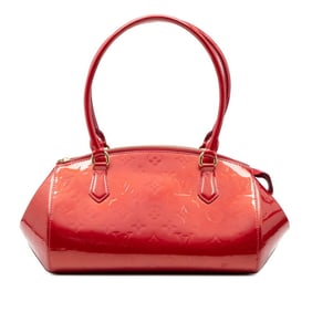 Louis Vuitton Monogram Vernis Sherwood PM Handbag M91494 Pomme d'Amour Red Patent Leather Women's