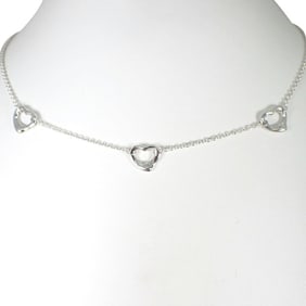 TIFFANY 925 Heart 3-Piece Station Pendant Necklace