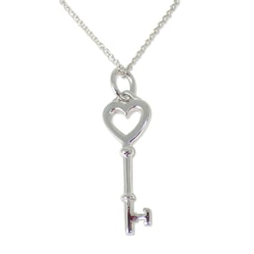 TIFFANY 925 Heart Key Pendant Necklace