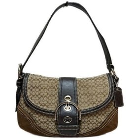 COACH Coach Shoulder Bag Soho Mini Signature Suede Leather F10925 Brown Mikunigaoka Store