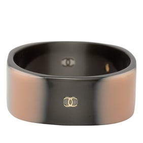 Chanel Coco Mark Bangle in Black and Pink Plastic for Women