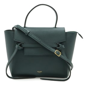 CELINE Nano Belt Bag, Handbag/Shoulder Leather, Dark Green, 189003