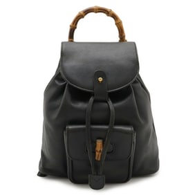GUCCI Bamboo Mini Backpack, Backpack/Shoulder Bag, Leather, Black, 003.1956.0030
