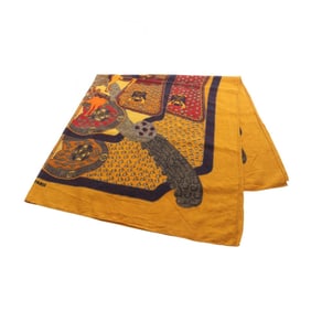 Hermès HERMES Carré Jean 140 ART des STEPPES Scarf, Silk, Cashmere, Women's, Brown, Multicolor