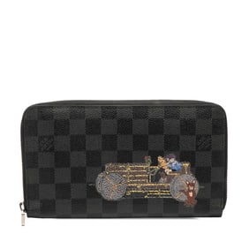 Louis Vuitton Damier Graphite Zippy Organizer Long Wallet N63002 Noir Black Leather Women's LOUIS